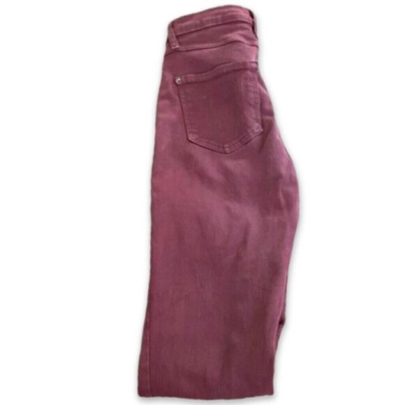 Long Tall Sally Skinny Jeans Tall Cotton Blend Denim Fabric size 4 tall burgundy - Picture 2 of 4